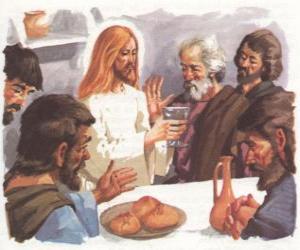 пазл Иисус благословил хлеб и вино во время Тайной Вечери